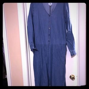V-neck Denim jumpsuit